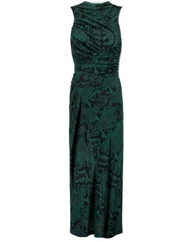 Atlein Sleeveless Printed Pencil Dress - Green
