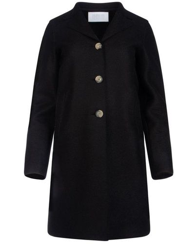Harris Wharf London Single-breasted Long-sleeved Coat - Black