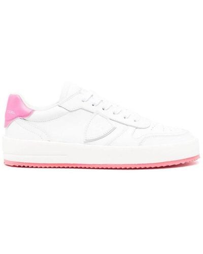 Philippe Model Nice Logo Patch Low-top Trainers - White