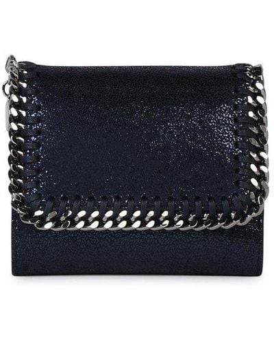 Stella McCartney 'small Falabella Tri-fold' Blue Recycled Polyester Wallet