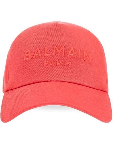 Balmain Baseball Cap With Logo, - Red
