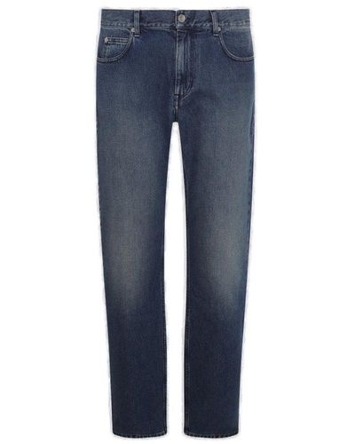 Isabel Marant Logo-patch Straight-leg Jeans - Blue