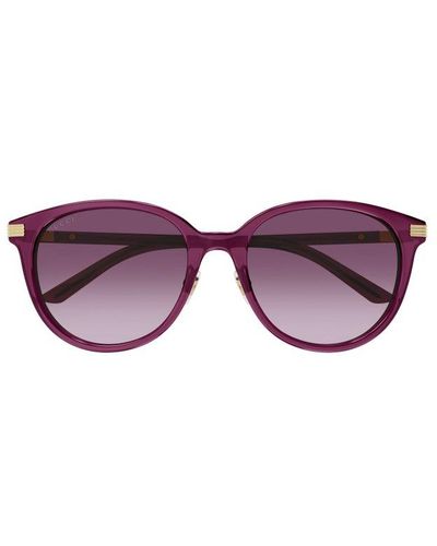 Gucci Round Frame Sunglasses - Purple