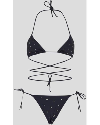 Alessandra Rich Lycra Triangle Bikini - White