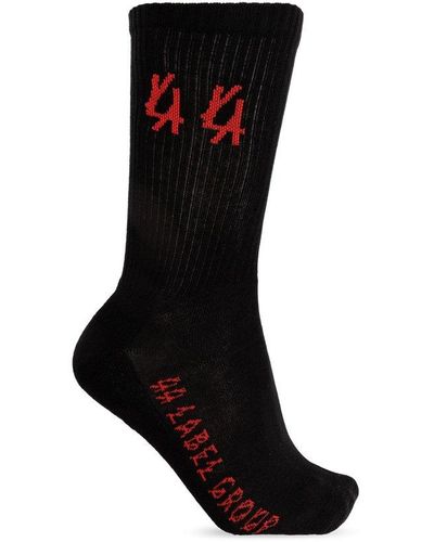 44 Label Group Logo Intarsia-knit Socks - Black