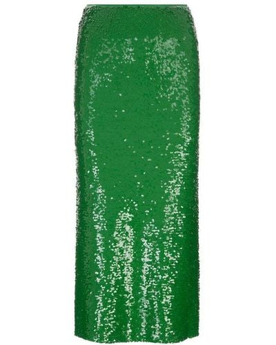 Tory Burch Sequin-embellished Midi Skirt - Green