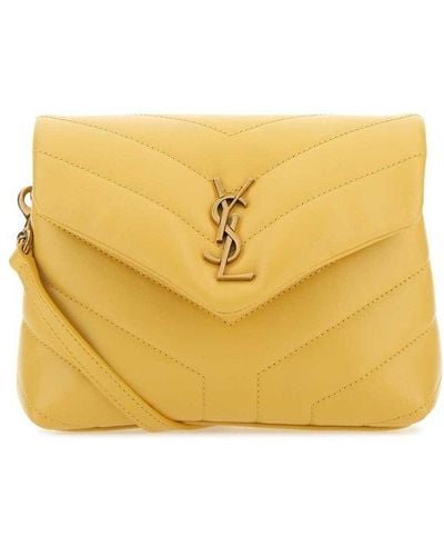 Saint Laurent Loulou Toy Matelasse Leather Shoulder Bag - Yellow