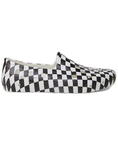 Vans Trk Checkerboard Slip Ons - White