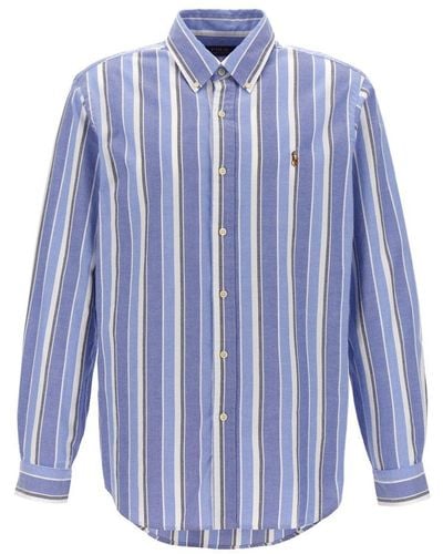 Polo Ralph Lauren Logo-embroidered Striped Shirt - Blue