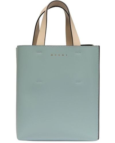 Marni Small 'museo' Tote Bag With Pouch - Blue