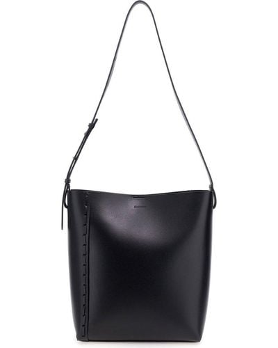 Jil Sander Rectangular-shaped Logo Embossed Tote Bag - Black