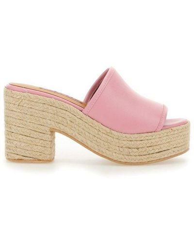 Moschino Jeans Heeled Slip-on Sandals - Pink