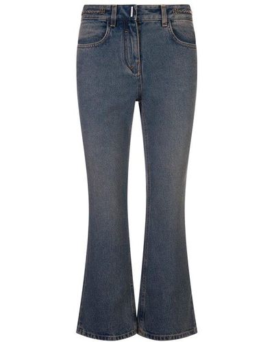 Givenchy Logo Chained Flared Jeans - Blue