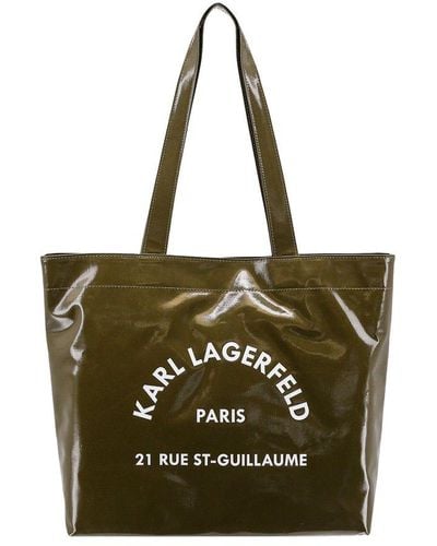 Karl Lagerfeld Logo-print Twill Tote Bag - Green