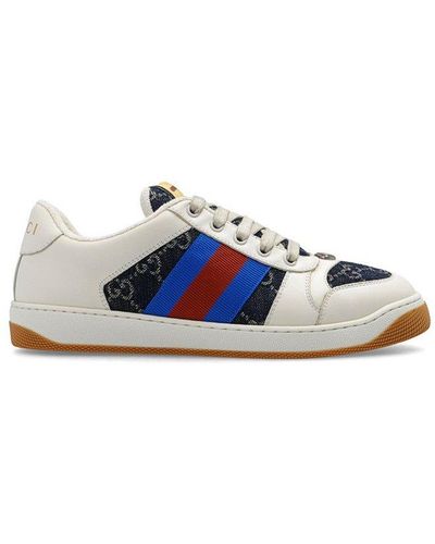 Gucci Screener Lace-up Trainers - Blue