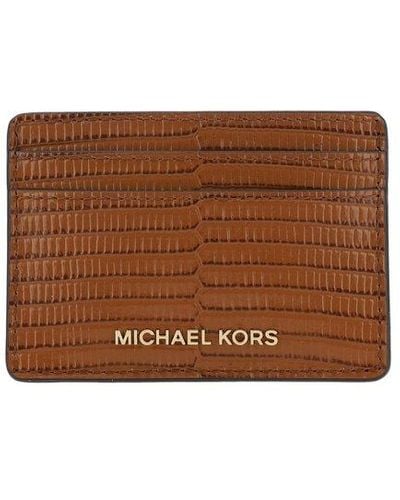 MICHAEL Michael Kors Michael Kors Jet Set Logo Lettering Cardholder - Brown