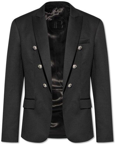 Balmain Single Breasted Tailored Blazer - Black