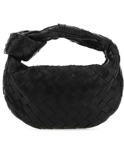 Bottega Veneta The Mini Jodie Leather Clutch Bag - Black