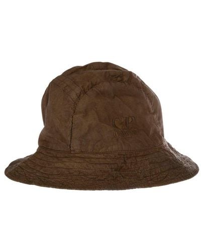 C.P. Company Logo Embroidered Bucket Hat - Brown