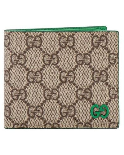 Gucci Folding Wallet With Logo, - Brown