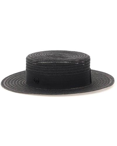 Maison Michel André Logo Plaque Hat - Black