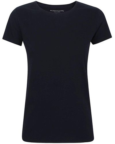 Majestic Filatures Round-neck Slim Fit T-shirt - Black