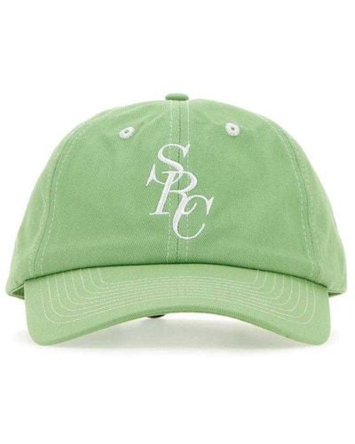 Sporty & Rich Logo Embroidered Curved Peak Cap - Green