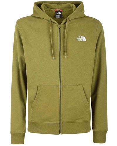 The North Face Logo Printed Zip-up Hoodie - Green