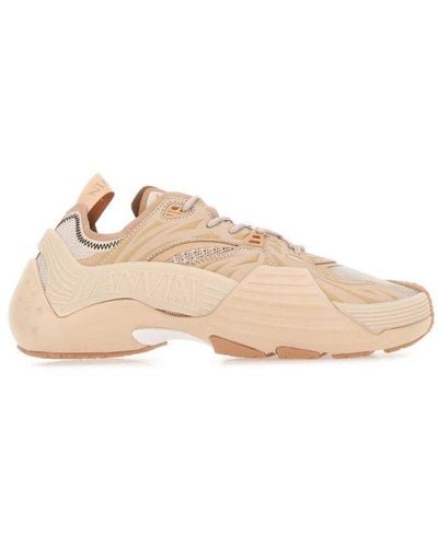 Lanvin Rounded-toe Laced Trainers - Natural