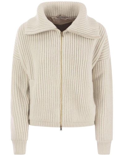 Herno Eternity Chunky-knit Zip-up Cardigan - Natural