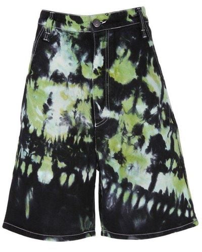 Ami Paris Tie-dyed Bermuda Shorts - Green