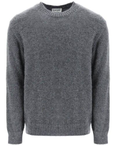 Lanvin Crewneck Knitted Sweater - Gray