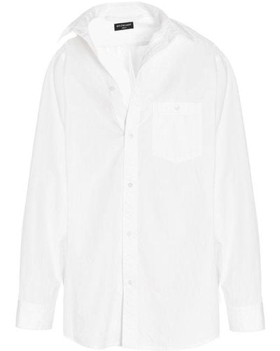 Balenciaga Asymmetric Off-the Shoulder Shirt - White
