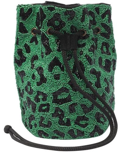 Essentiel Antwerp Leopard Motif Embellished Mini Bag - Green