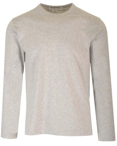 Comme des Garçons Logo Printed Long Sleeved T-shirt - Grey