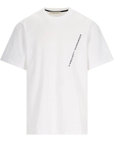 Y. Project Logo Printed Crewneck T-shirt - White