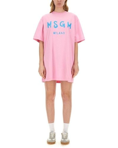 MSGM T-Shirt Dress - Pink