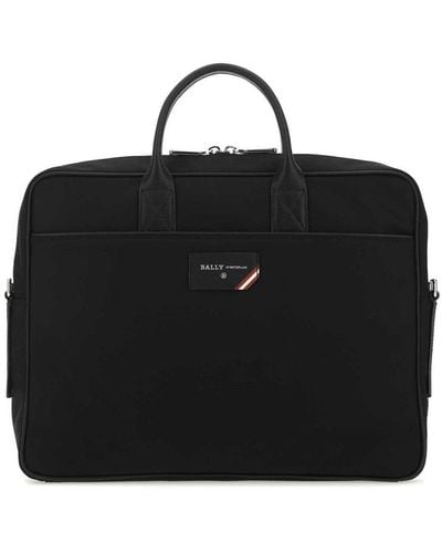 Bally Nylon Faldy Briefcase - Black