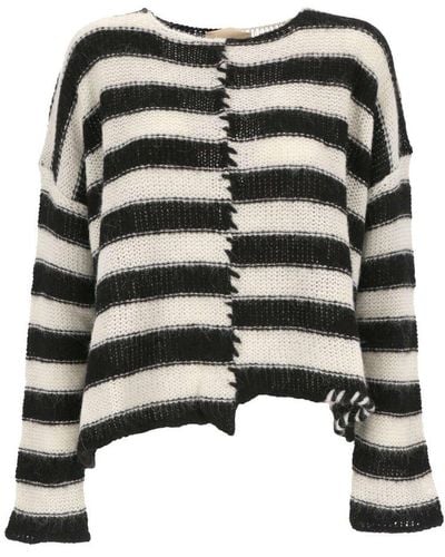 Aniye By Nirvana Striped Sweater - Black