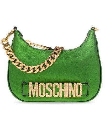 Moschino Shoulder Bag With Logo - Green