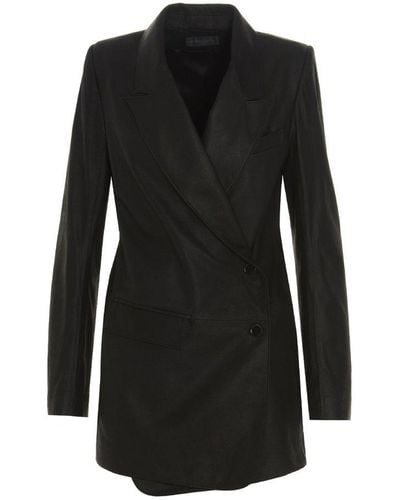 Ann Demeulemeester Oversized Leather Jacket - Black