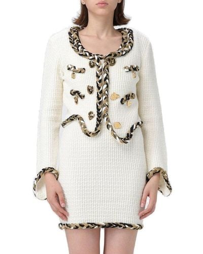 Moschino Morphed Effect Cardigan - White