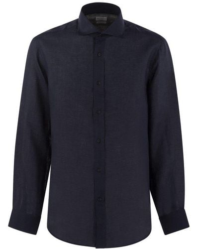 Brunello Cucinelli Buttoned Long-sleeved Shirt - Blue