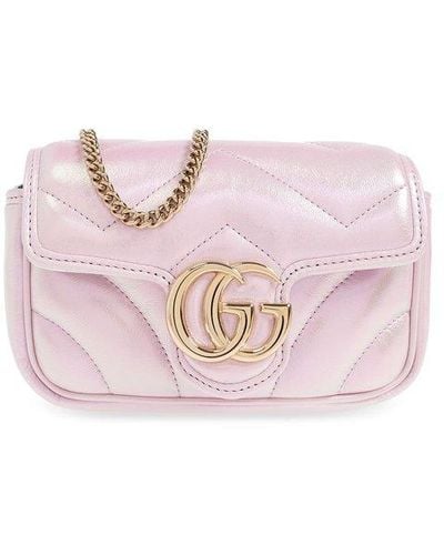 Gucci 'GG Marmont Super Mini' Shoulder Bag, - Pink