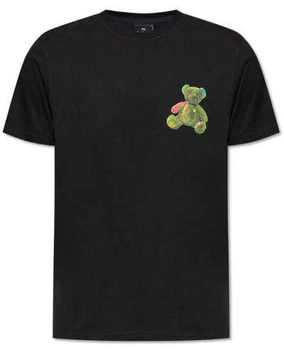 PS by Paul Smith Bear Printed Crewneck T-shirt - Black