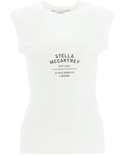 Stella McCartney 2001 Logo Printed Crewneck Tank Top - White