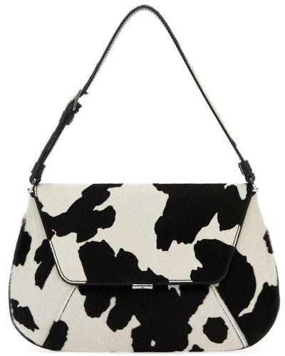 AMINA MUADDI Cow Printed Shoulder Bag - Black