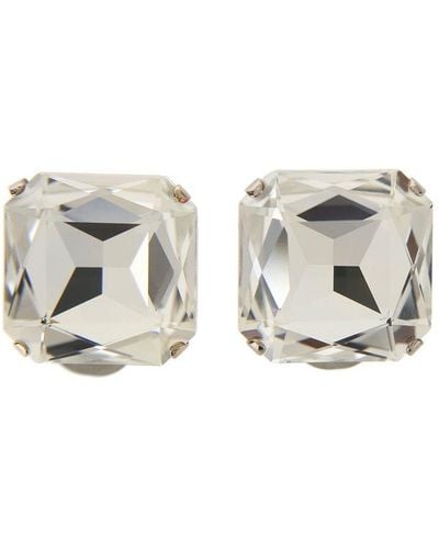Moschino Embellished Square Clip-on Earrings - Metallic