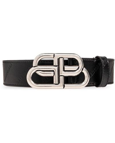 Balenciaga Leather Belt, - Black