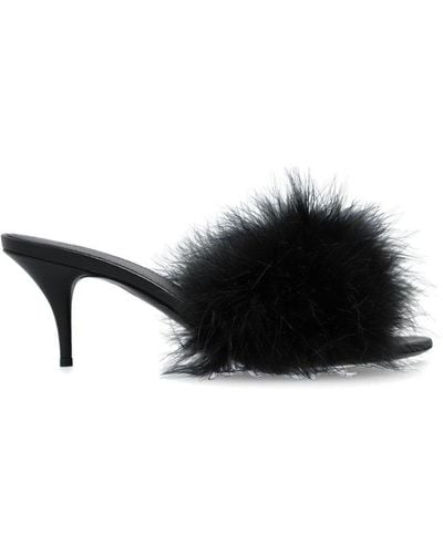 Balenciaga Heeled Slippers 'boudoir', - Black